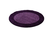 Tapijtenloods Basic Rond Shaggy Kader vloerkleed Paars Hoogpolig