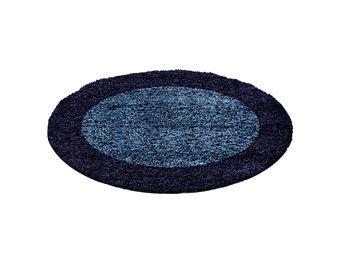 Tapijtenloods Basic Rond Shaggy Kader vloerkleed Blauw Hoogpolig