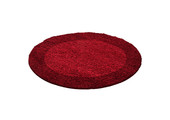 Tapijtenloods Basic Rond Shaggy Kader vloerkleed Rood Hoogpolig