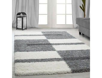 Tapijtenloods Gala Shaggy vloerkleed Grijs / Wit Hoogpolig