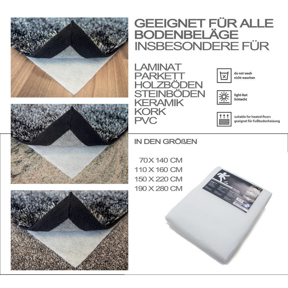Premium Anti-Slip Ondertapijt – Geschikt voor Alle Vloeren – 100% Polyester