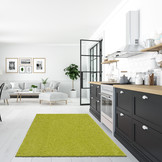 Loca Shaggy Vloerkleed – Modern Uni Effen – Groen Hoogpolig & Zacht