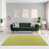 Loca Shaggy Vloerkleed – Modern Uni Effen – Groen Hoogpolig & Zacht