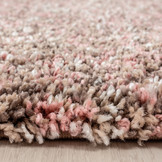 Tapijtenloods Rainbow Soft Shaggy Hoogpolig Vloerkleed Beige / Roze