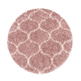 Opera Soft Shaggy Rond Hoogpolig Vloerkleed Roze