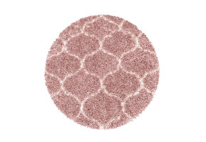 Tapijtenloods Opera Soft Shaggy Rond Hoogpolig Vloerkleed Roze