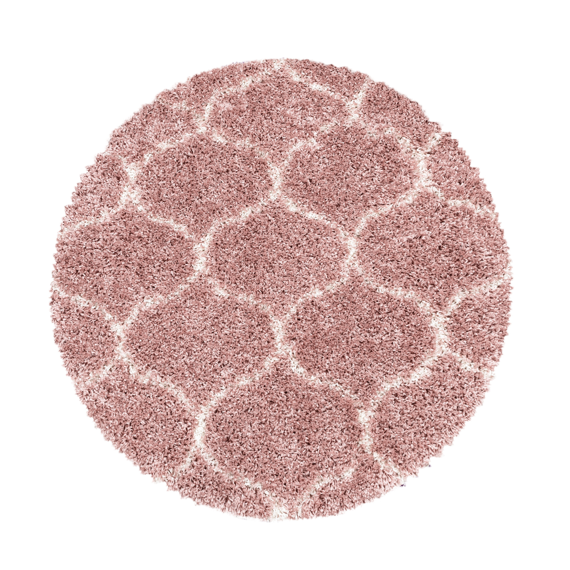 Opera Soft Shaggy Rond Hoogpolig Vloerkleed Roze
