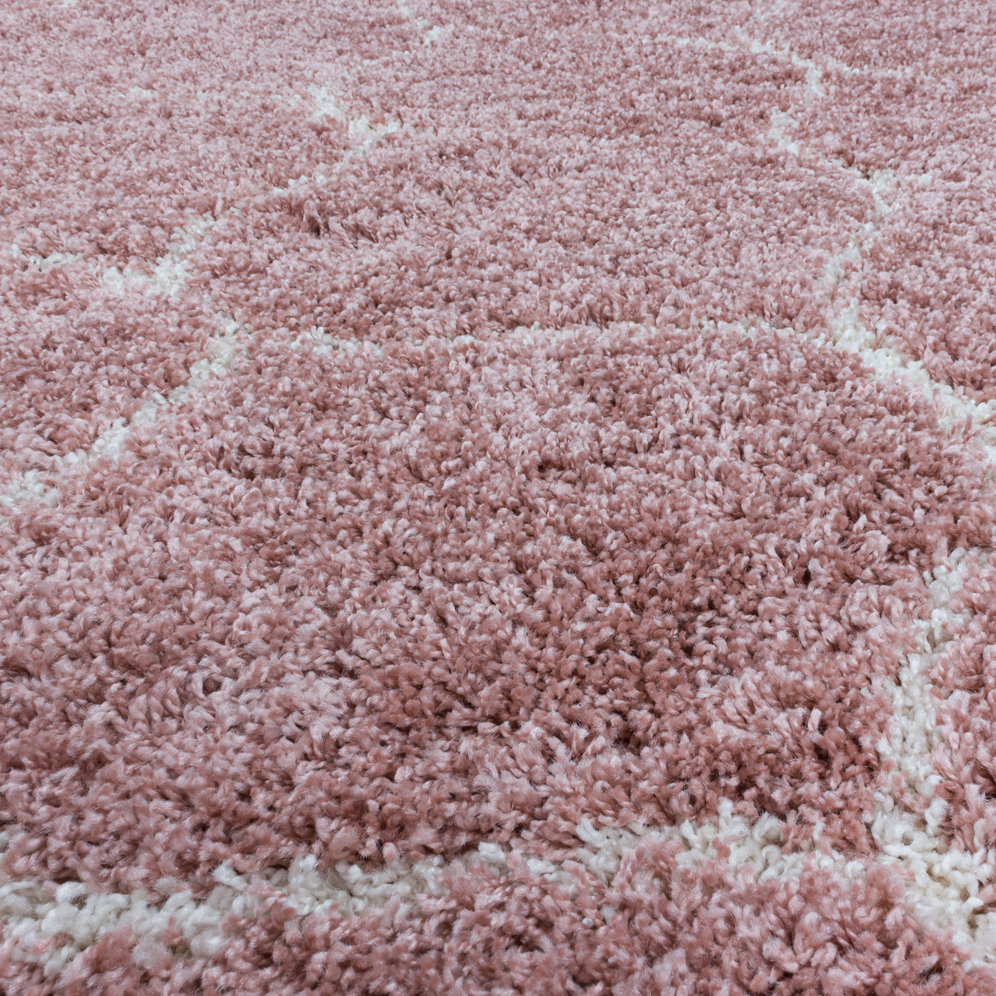 Opera Soft Shaggy Rond Hoogpolig Vloerkleed Roze