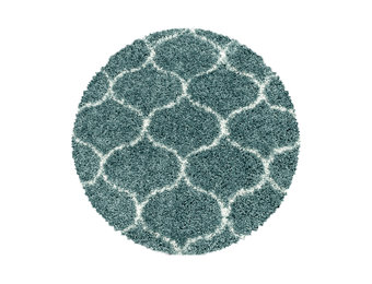Tapijtenloods Opera Soft Shaggy Rond Hoogpolig Vloerkleed Blauw / Turquoise