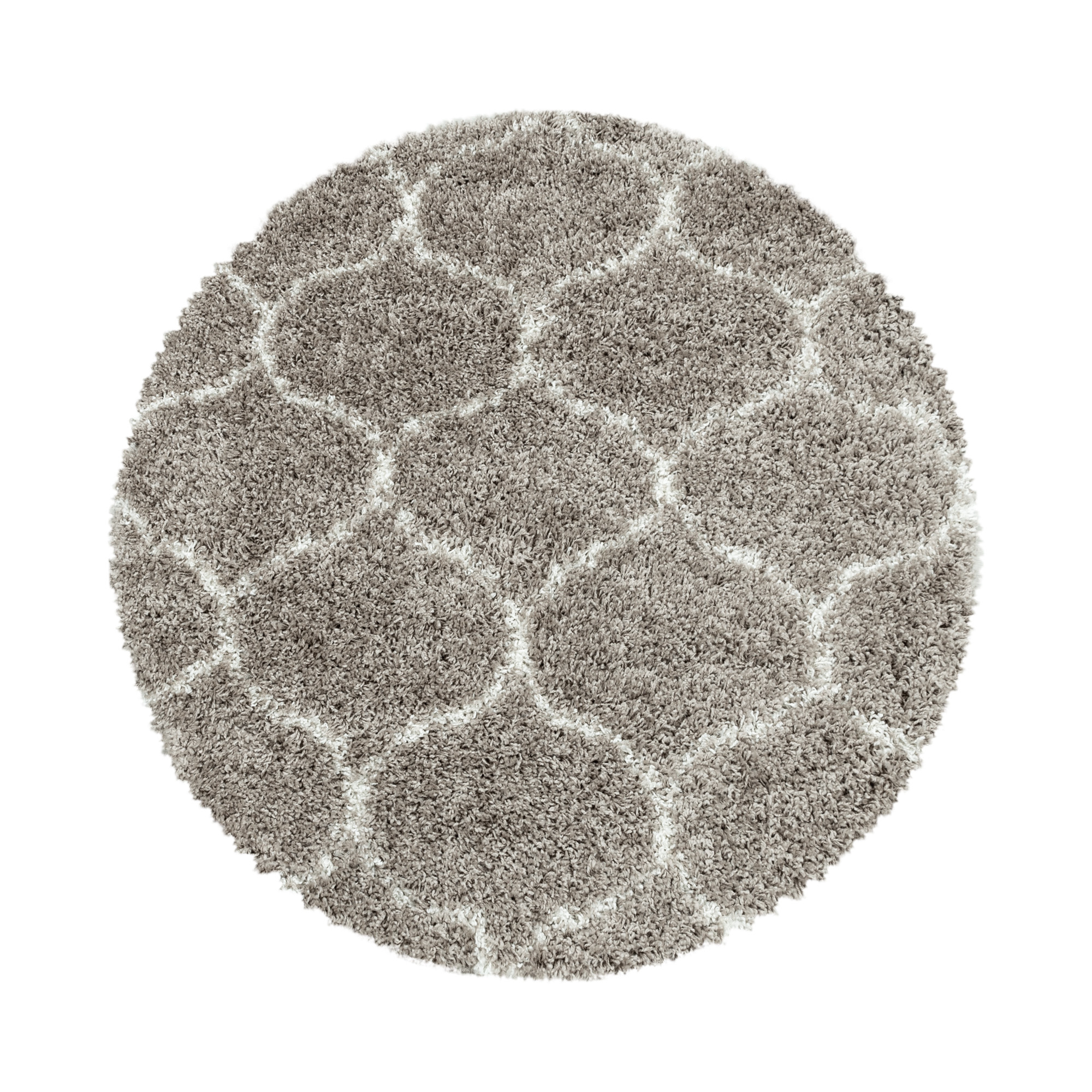 Opera Soft Shaggy Rond Hoogpolig Vloerkleed Beige