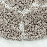 Opera Soft Shaggy Rond Hoogpolig Vloerkleed Beige