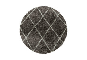 Tapijtenloods Harmony Soft Shaggy Rond Hoogpolig Vloerkleed Taupe