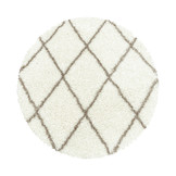 Tapijtenloods Harmony Soft Shaggy Rond Hoogpolig Vloerkleed Creme