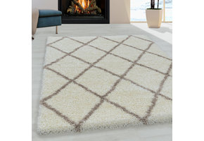 Harmony Soft Shaggy Hoogpolig Vloerkleed Creme