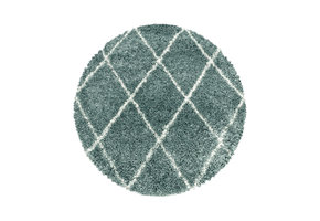 Tapijtenloods Harmony Soft Shaggy Rond Hoogpolig Vloerkleed Blauw / Turquoise