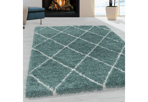 Harmony Soft Shaggy Hoogpolig Vloerkleed Blauw / Turquoise