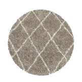 Harmony Soft Shaggy Rond Hoogpolig Vloerkleed Beige