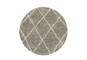 Harmony Soft Shaggy Rond Hoogpolig Vloerkleed Beige