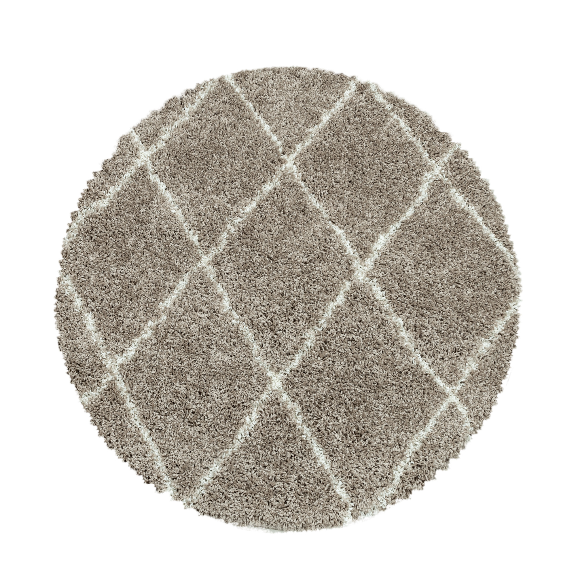 Harmony Soft Shaggy Rond Hoogpolig Vloerkleed Beige