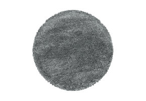 Pearl Soft Rond Shaggy Hoogpolig Vloerkleed Lichtgrijs