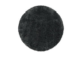 Pearl Soft Rond Shaggy Hoogpolig Vloerkleed Grijs