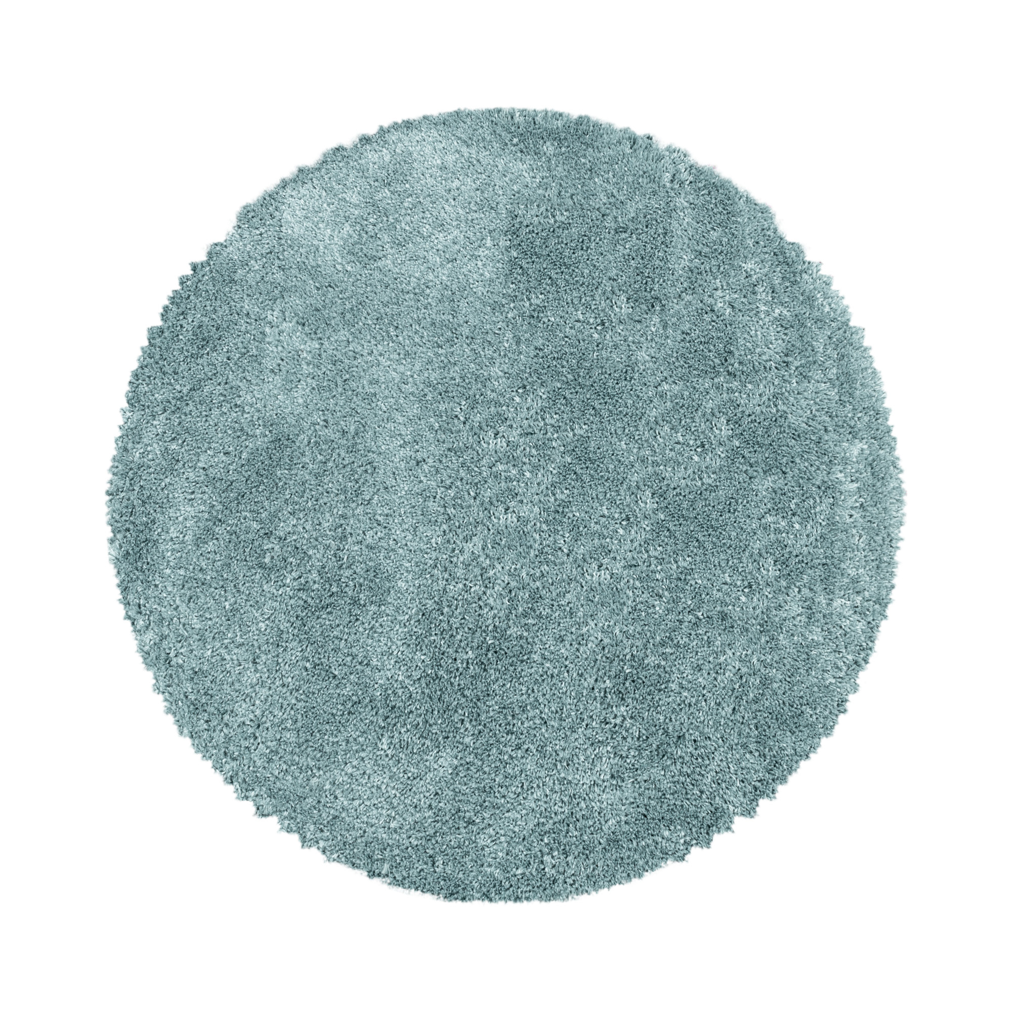 Pearl Soft Rond Hoogpolig Vloerkleed Blauw