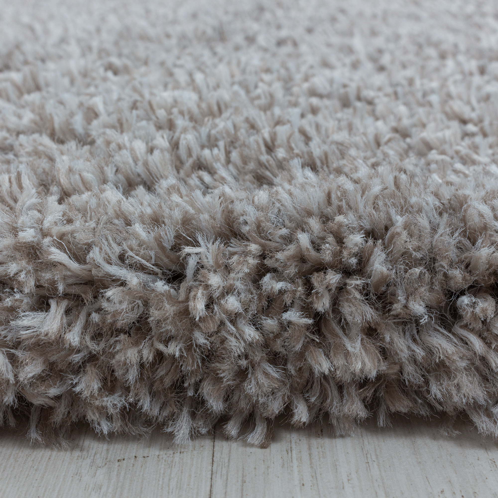 Pearl Soft Rond Shaggy Hoogpolig Vloerkleed Beige