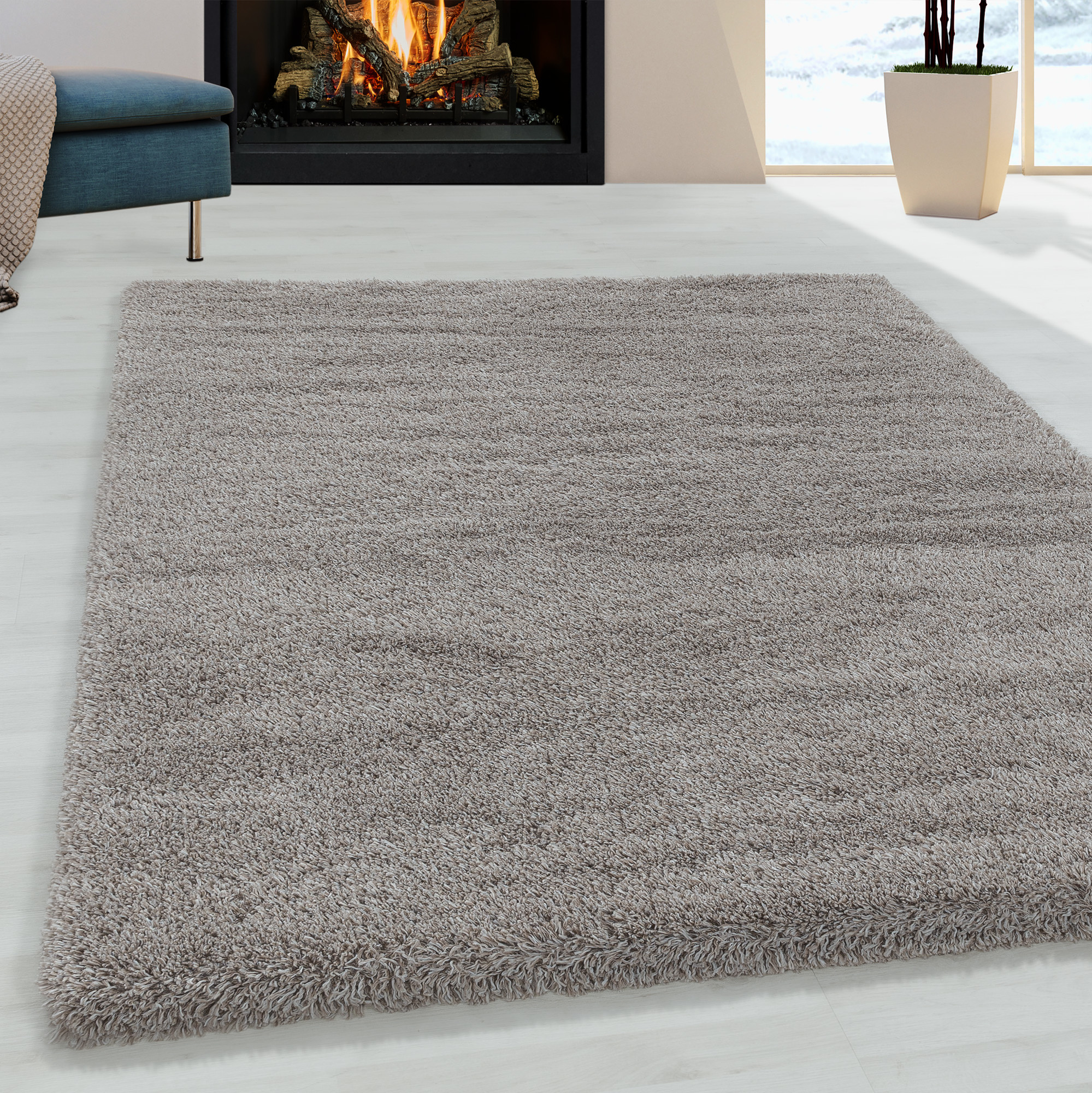 Tapijtenloods Pearl Soft Hoogpolig Vloerkleed Beige- 160x230 CM - Tapijtenloods Pearl Soft Hoogpolig Vloerkleed Beige- 160x230 CM -