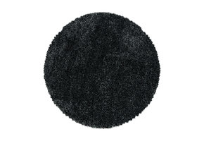 Pearl Soft Rond Shaggy Hoogpolig Vloerkleed Antraciet