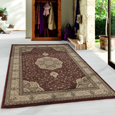 Isfahan Oosters Klassiek Laagpolig Vloerkleed Rood