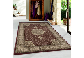 Isfahan Oosters Klassiek Laagpolig Vloerkleed Rood