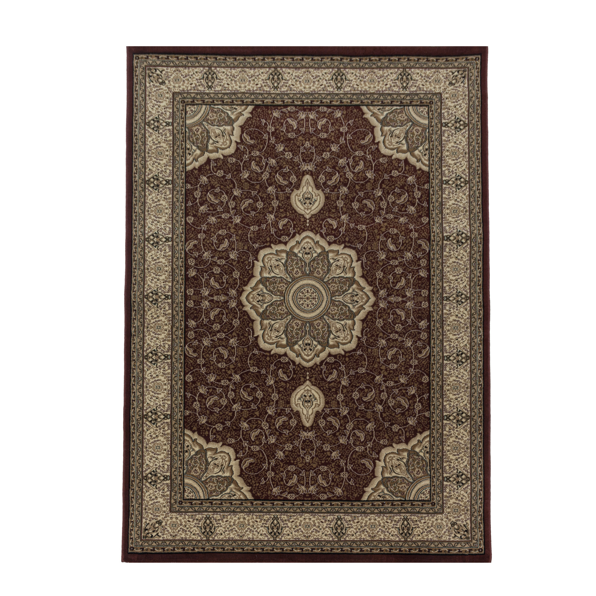 Isfahan Oosters Klassiek Laagpolig Vloerkleed Rood
