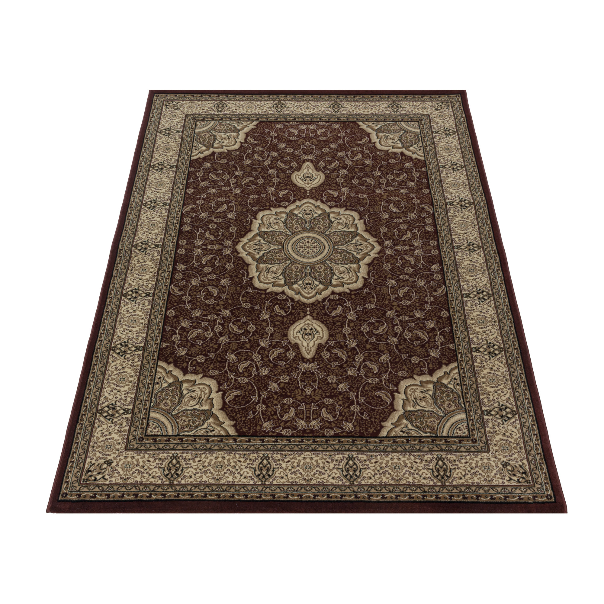 Isfahan Oosters Klassiek Laagpolig Vloerkleed Rood