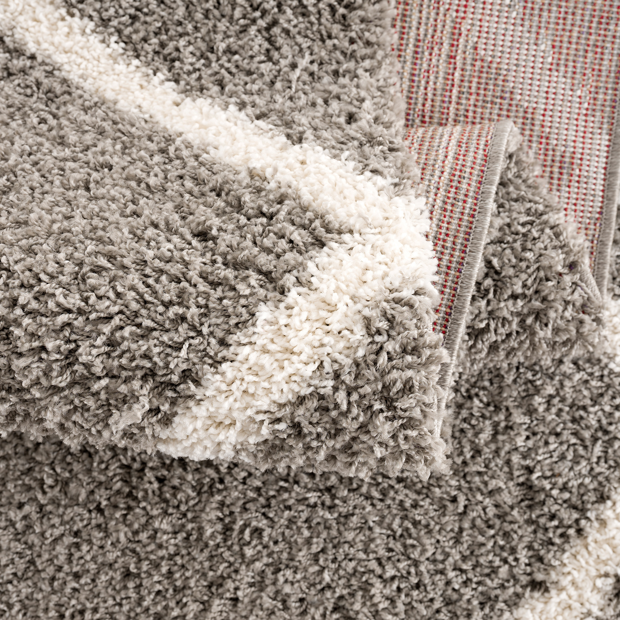 Hoogpolig Grijs Vloerkleed – Madrid Ruit Shaggy Tapijt – Fluffy & Luxe