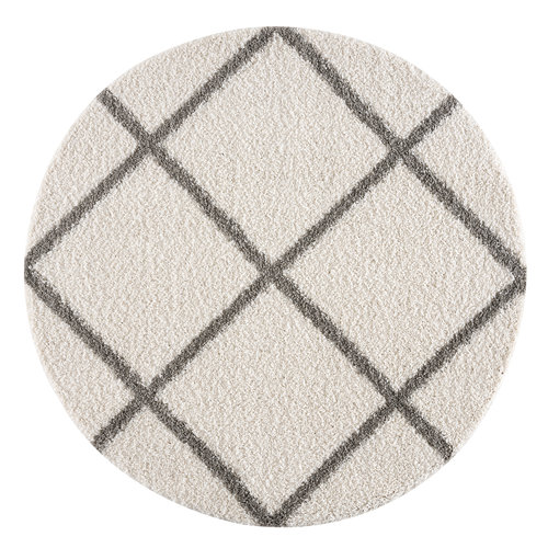 Madrid Impression Madrid Shaggy Rond Design Vloerkleed Creme Hoogpolig Madrid Impression Madrid Shaggy Rond Design Vloerkleed Creme Hoogpolig