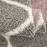 Hoogpolig Grijs Rond Vloerkleed – Madrid Shaggy Tapijt – Fluffy & Luxe