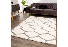 Hoogpolig Creme Vloerkleed – Madrid Shaggy Tapijt – Fluffy & Luxe
