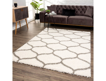 Hoogpolig Creme Vloerkleed – Madrid Shaggy Tapijt – Fluffy & Luxe