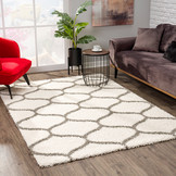 Hoogpolig Creme Vloerkleed – Madrid Shaggy Tapijt – Fluffy & Luxe