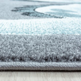 Tapijtenloods Bambi Dino Kinderkamer Rond Vloerkleed Laagpolig Blauw Grijs