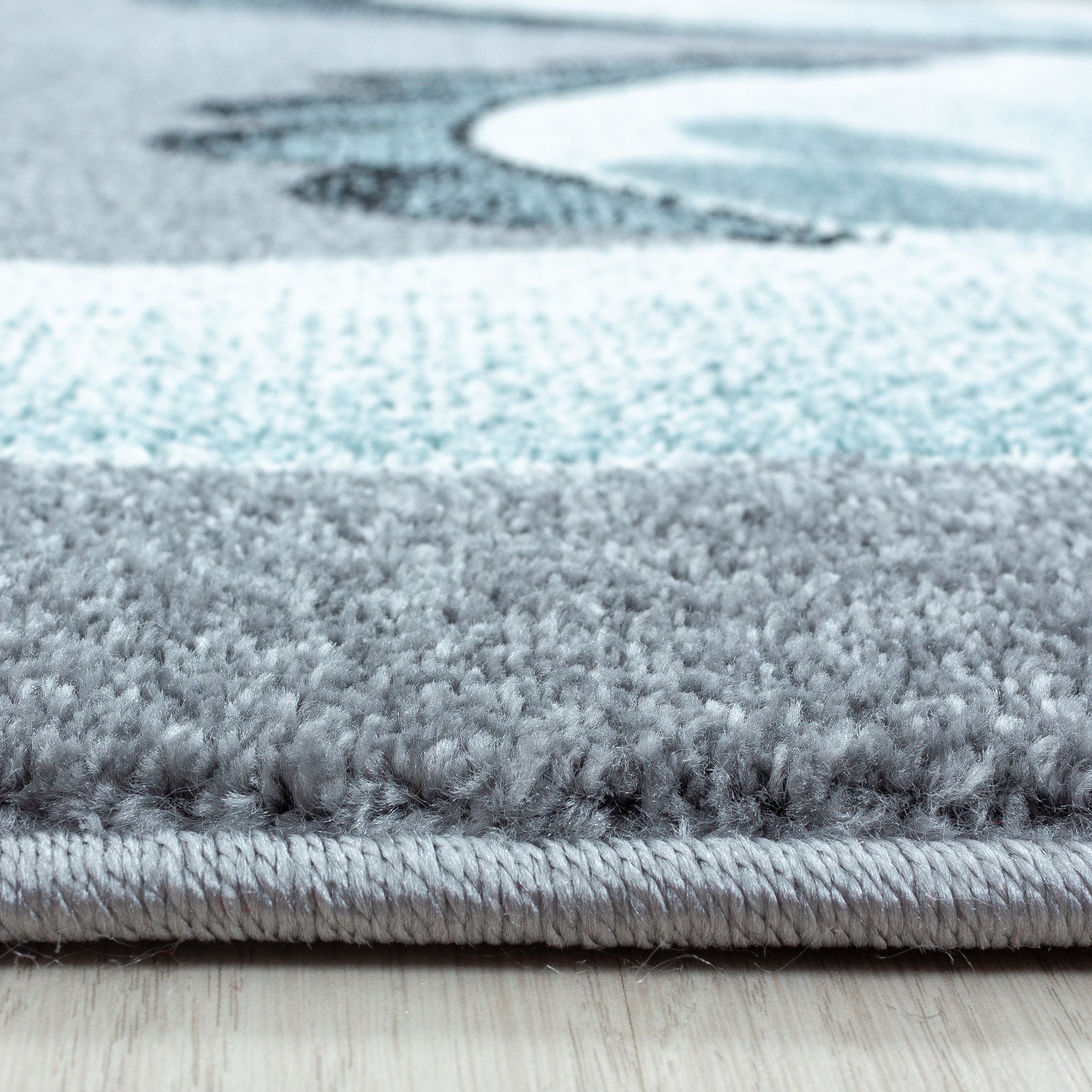 Bambi Dino Kinderkamer Vloerkleed Laagpolig Blauw Grijs