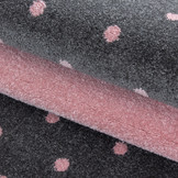 Tapijtenloods Bambi Love Kinderkamer Rond Vloerkleed Laagpolig Roze Grijs