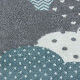 Tapijtenloods Bambi Wolken Kinderkamer Vloerkleed Laagpolig Blauw Grijs