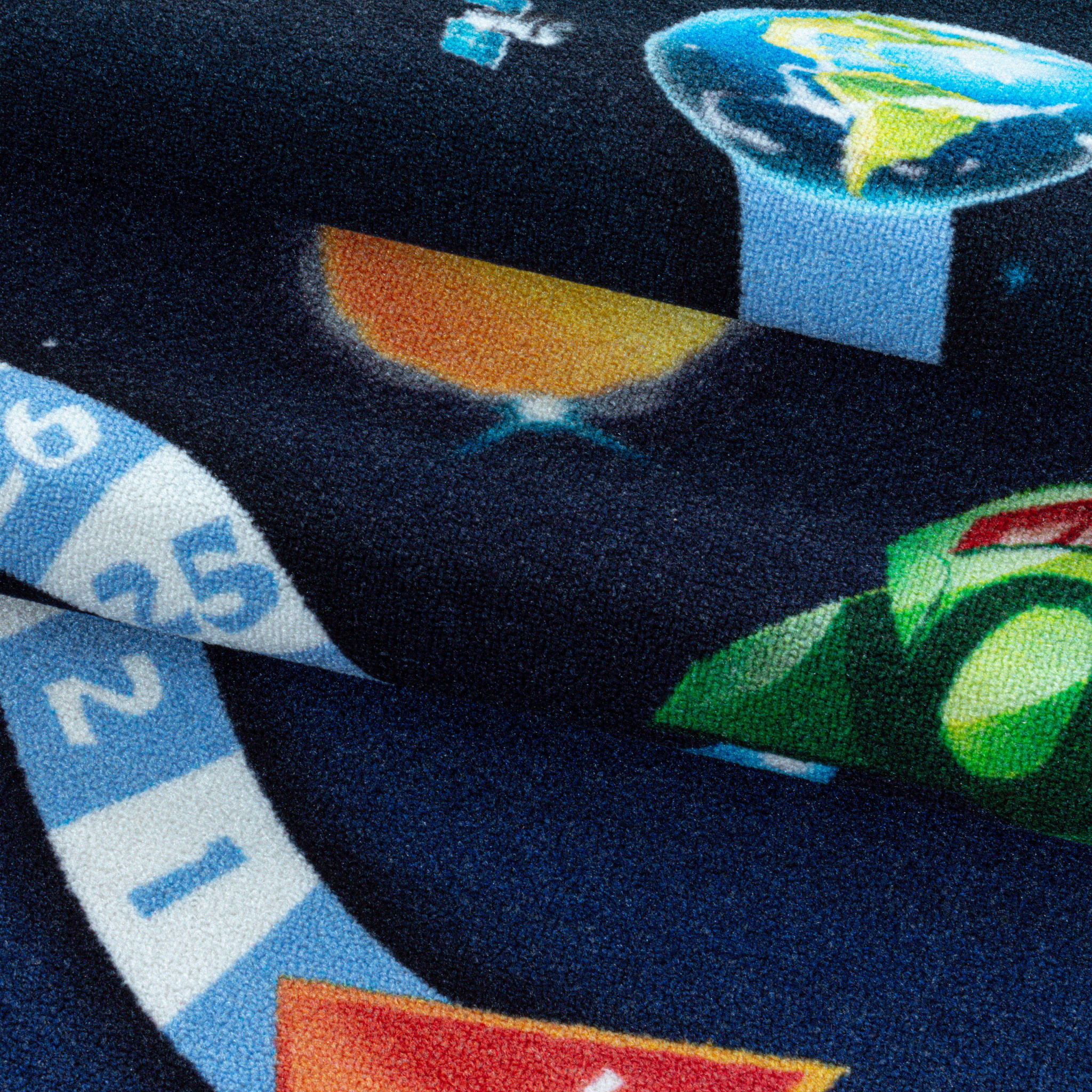 Tapijtenloods Play Vloerkleed Kinderkamer Space Numbers Laagpolig Blauw