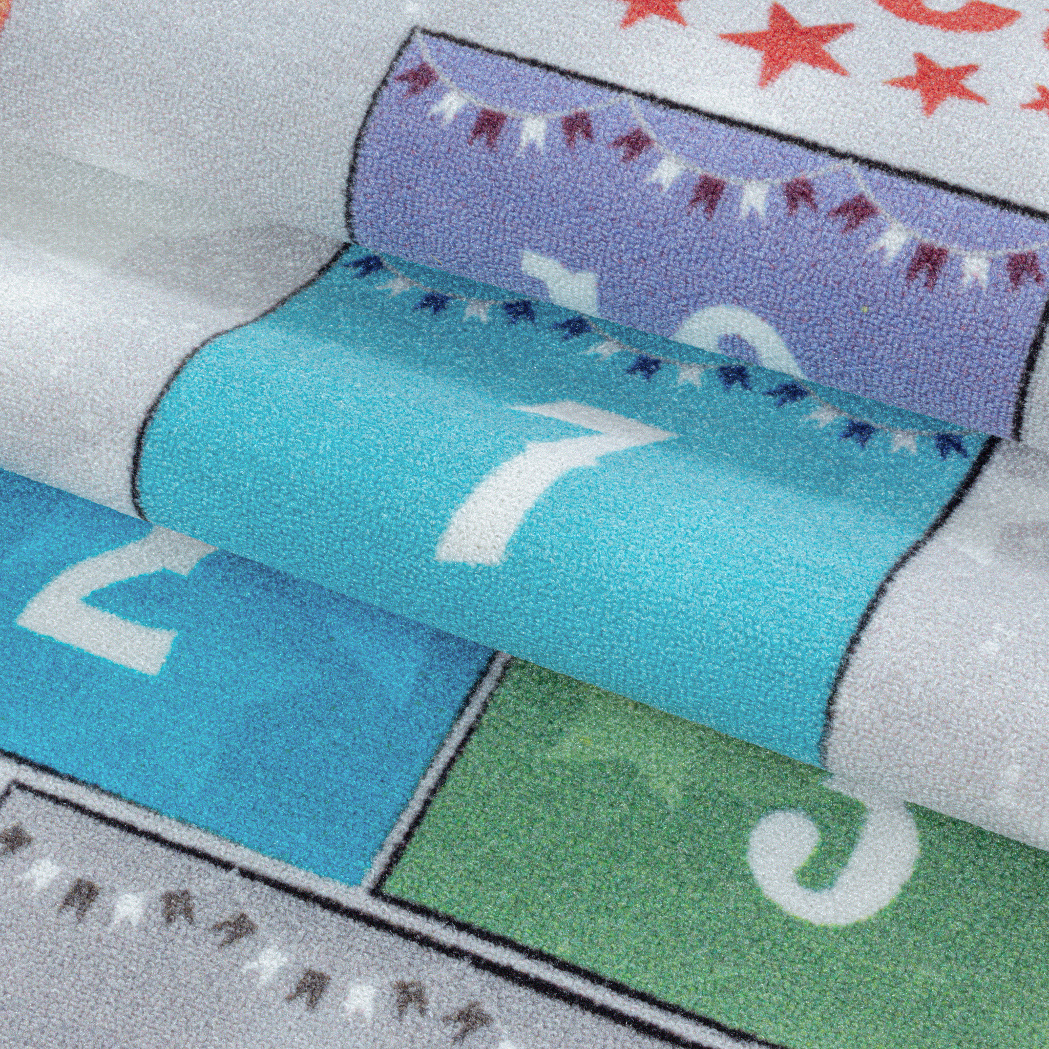 Play Vloerkleed Kinderkamer Circus Hinkelen Laagpolig Grijs