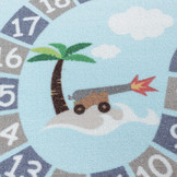 Play Vloerkleed Kinderkamer Numbers Laagpolig Blauw