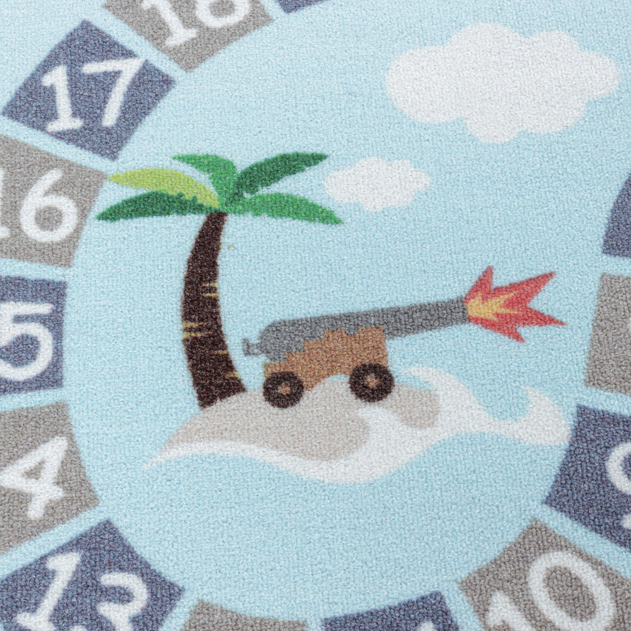 Play Vloerkleed Kinderkamer Numbers Laagpolig Blauw