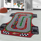 Play Vloerkleed Kinderkamer Formule 1 Laagpolig Rood