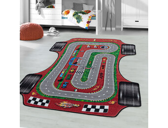 Tapijtenloods Play Vloerkleed Kinderkamer Formule 1 Laagpolig Rood