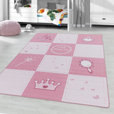 Tapijtenloods Play Vloerkleed Kinderkamer Little Princess Laagpolig Roze